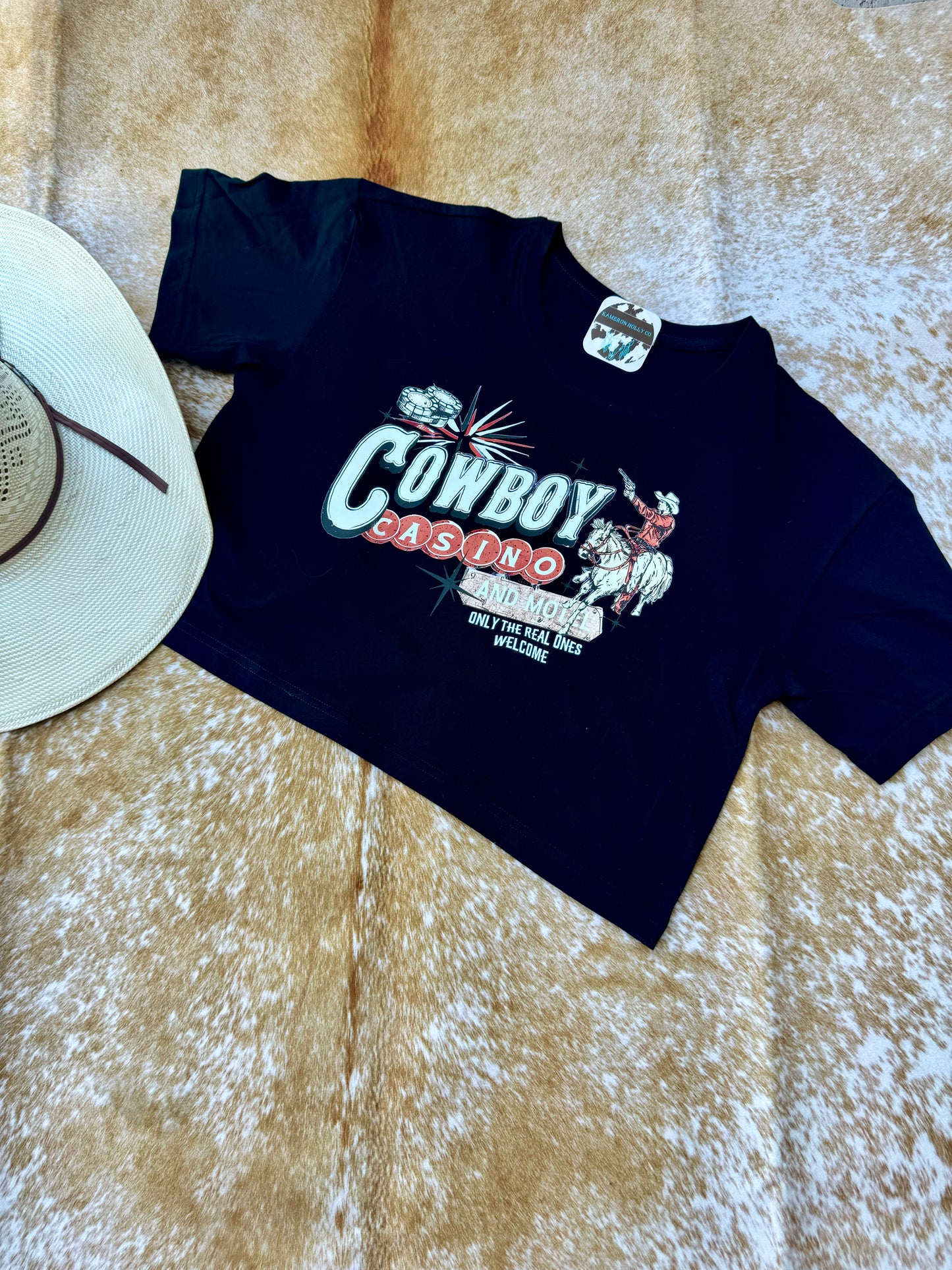 Cowboy Casino Cropped Graphic Tee