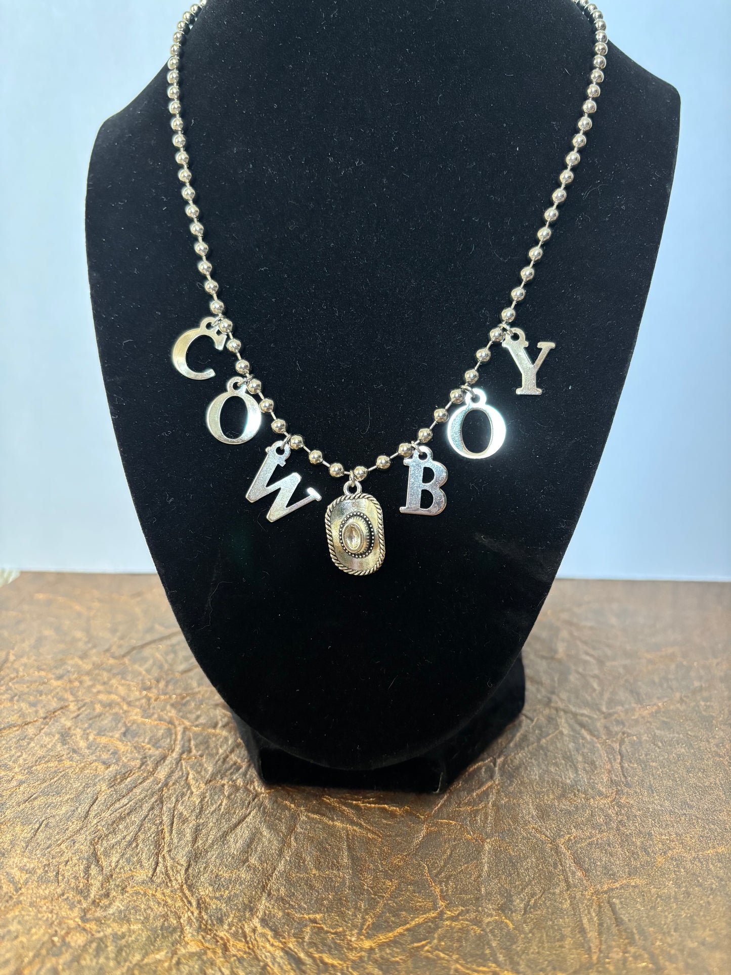 Cowboy Charm Ball Chain Necklace