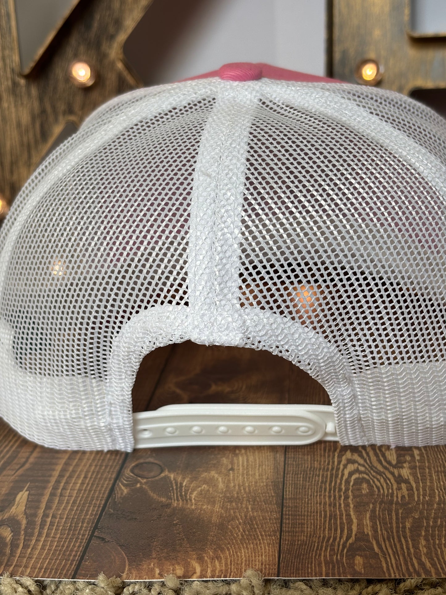 Rope Em', Tie Em', Brand Em' Pink/White Hat