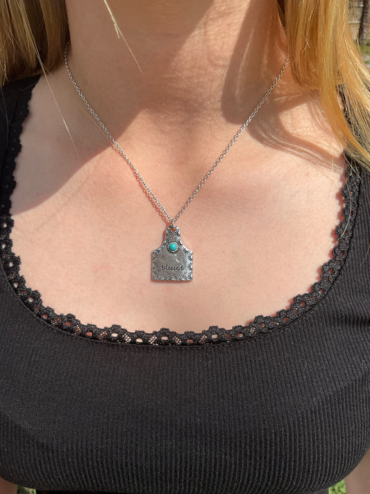 Blessed Cow Tag Necklace