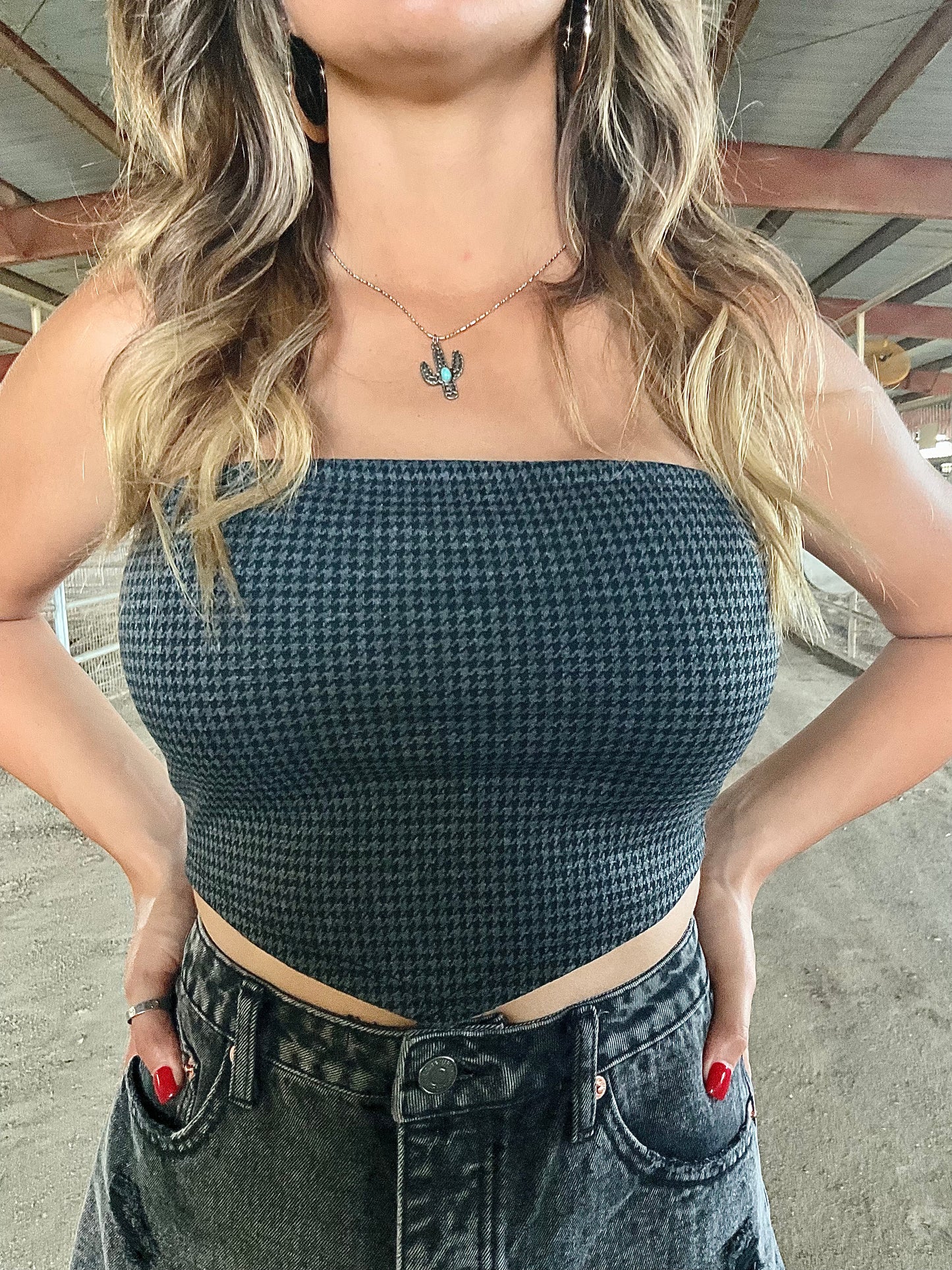 The Gilda Tube Top - Charcoal