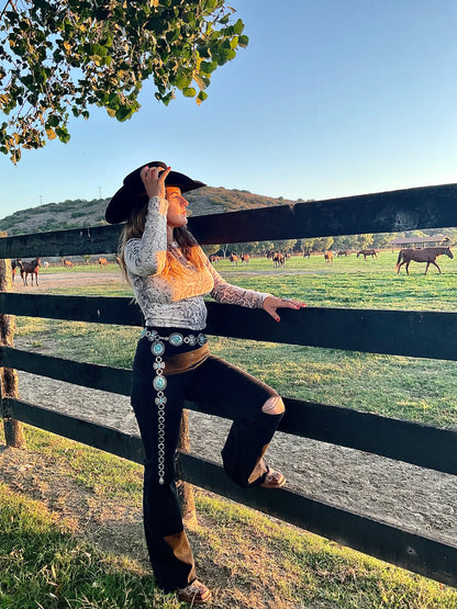 The Betty Flare Jeans - Charred Pepper Wash