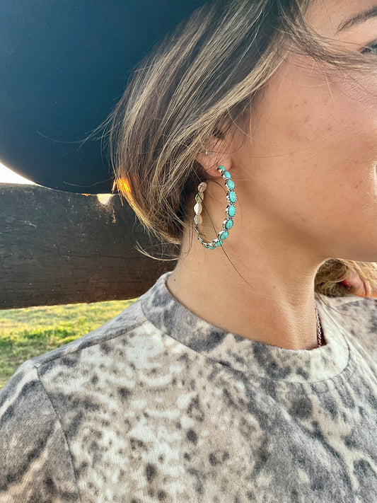 Turquoise Hoop Earrings