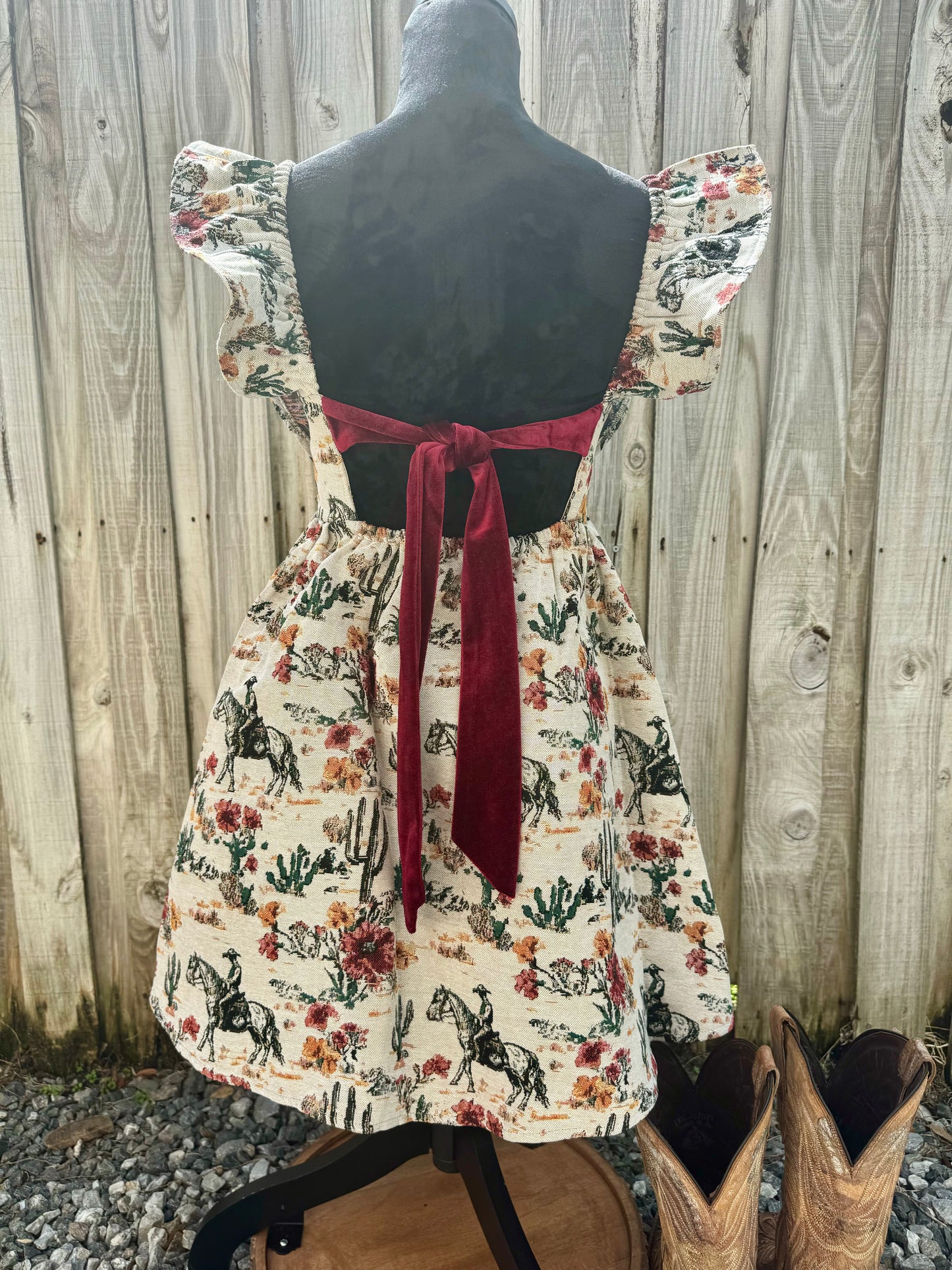 The Vintage Cowboy Dress - Cream