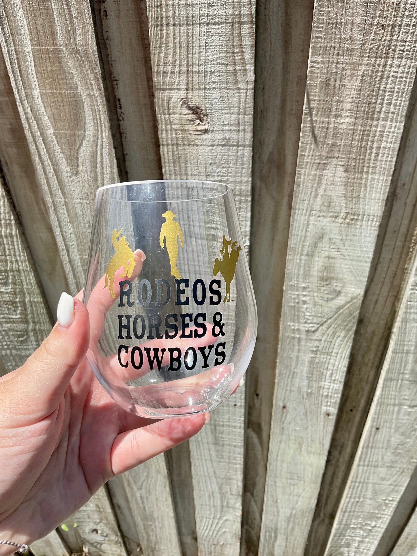 Rodeos, Horses, & Cowboys Acrylic Wine Glass