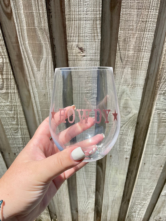 Howdy Acrylic Wine Glass