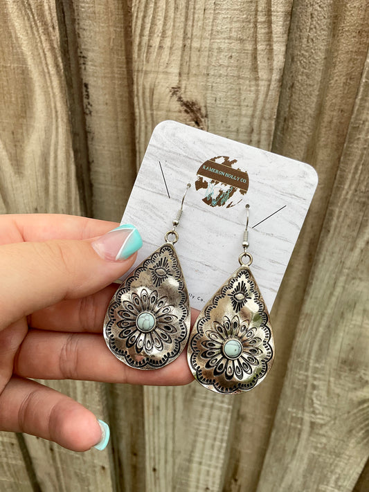 TearDrop Flower Earrings