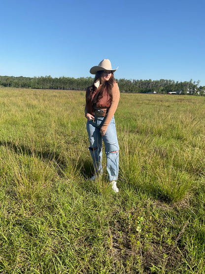 The Bailey Reversible Puffer Vest - Brown/Cream