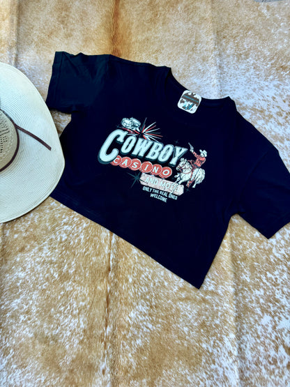 Cowboy Casino Cropped Graphic Tee