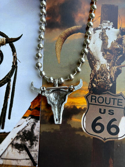 2 in 1 Floral Skull Necklace
