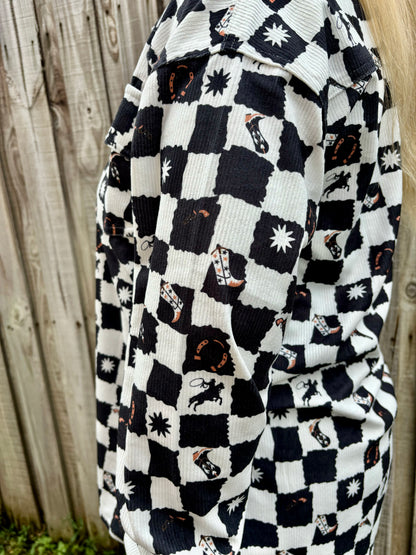 The Check Mate Charm Shacket