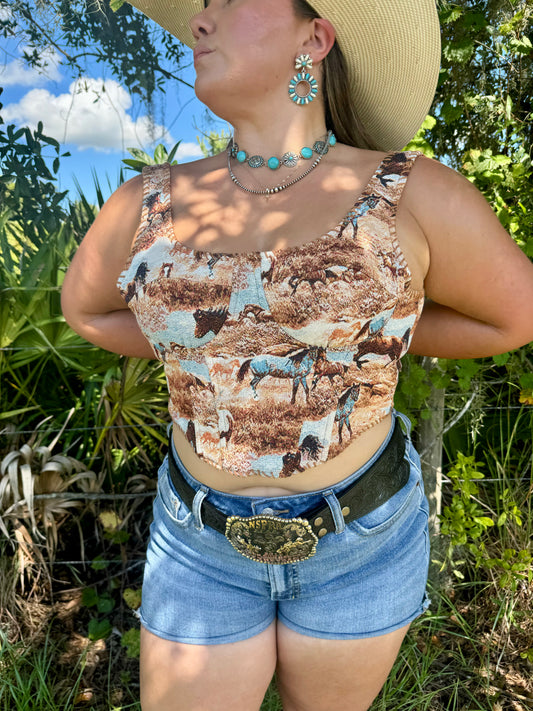 The Giddy Up Stitch Corset Top