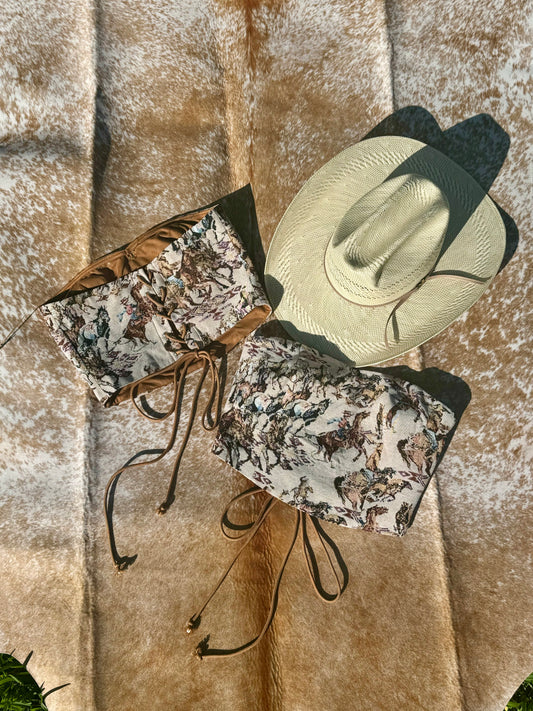 The Vintage Cowboy Tie Corset Top
