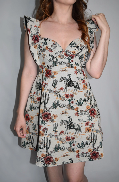 The Vintage Cowboy Dress - Cream